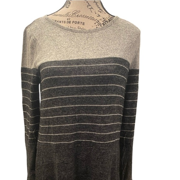 Anthropologie Ella Mara Brushed Gray Striped Dress NWT Size MP - Picture 5 of 9